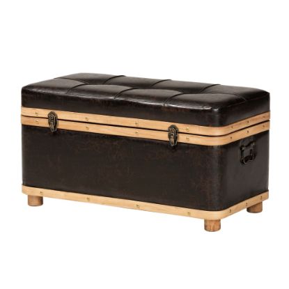 Picture of Baxton Studio Gendry Storage Ottoman, Dark Brown/Oak Brown