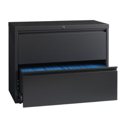 Picture of WorkPro 36inW x 18-5/8inD Lateral 2-Drawer File Cabinet, Charcoal