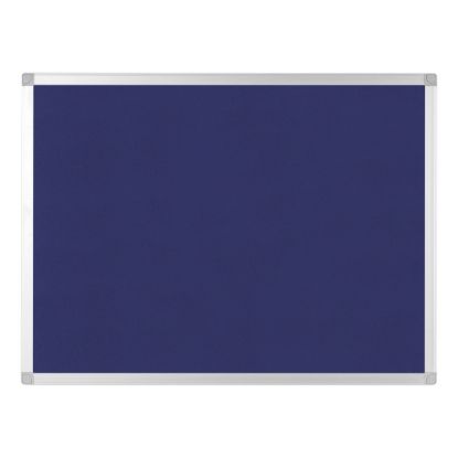 Picture of Bi silque Ayda Bulletin Board, 36in x 24in, Aluminum Frame With Blue/Silver Finish