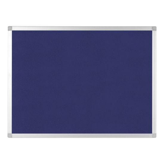 Picture of Bi silque Ayda Bulletin Board, 36in x 24in, Aluminum Frame With Blue/Silver Finish