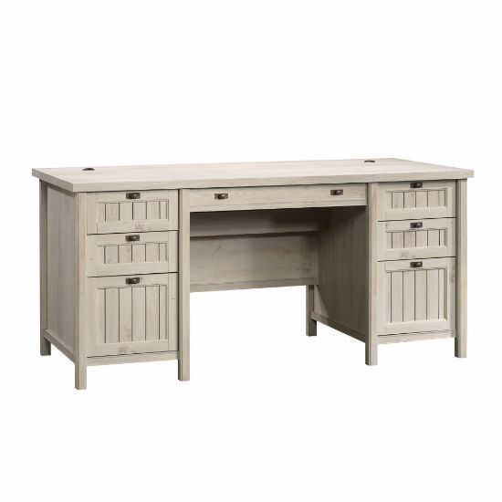 Picture of Sauder Costa 66inW Executive Computer Desk, Chalked Chestnut