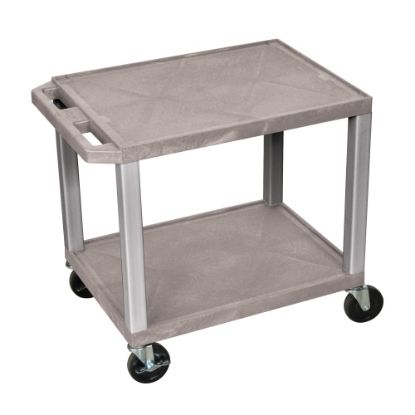 Picture of H. Wilson 26in Plastic Utility Cart, 26inH x 24inW x 18inD, Gray/Nickel