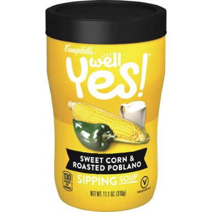 Picture of Campbells Sweet Corn/Roasted Poblano Sipping Soup - Sweet Corn & Roasted Poblano - 11.10 oz - 8 / Carton