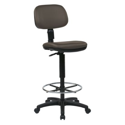 Picture of Office Star WorkSmart Vinyl Mid-Back Drafting Chair, Graphite