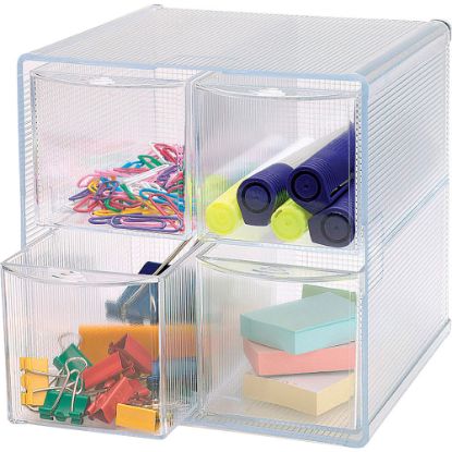 Picture of Sparco 4-Drawer Storage Organizer, 6inH x 6inW x 7 5/16inD, Clear