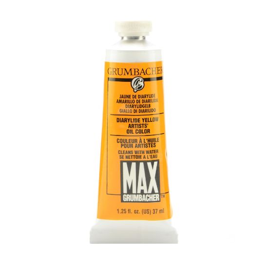 Picture of Grumbacher Max Water Miscible Oil Colors, 1.25 Oz, Diarylide Yellow, Pack Of 2