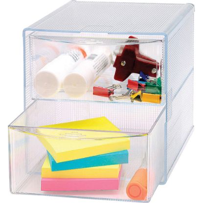 Picture of Sparco 2-Drawer Storage Organizer, 6inH x 6inW x 6inD, Clear