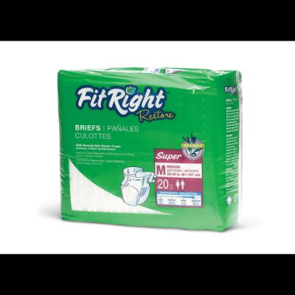 Picture of FitRight Restore Briefs, Medium, White, Bag Of 20