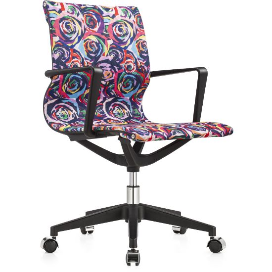 Picture of Raynor Elizabeth Sutton Wynwood Lost in Color Fabric Mid-Back Task Chair, Multi Rose/Black