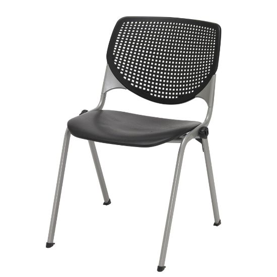 Picture of KFI Studios KOOL Stacking Chair, Black/Silver