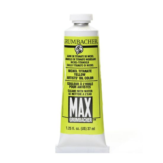 Picture of Grumbacher Max Water Miscible Oil Colors, 1.25 Oz, Nickel Titanate Yellow