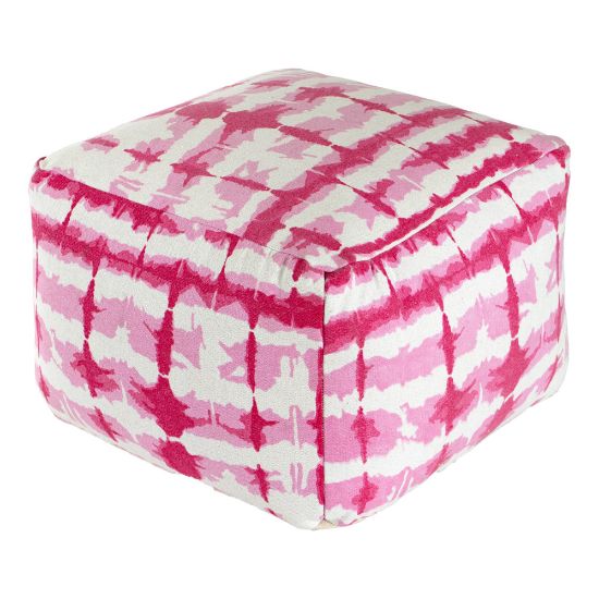 Picture of Anji Mountain Ambrosia Pouf Ottoman, Pink/Ivory