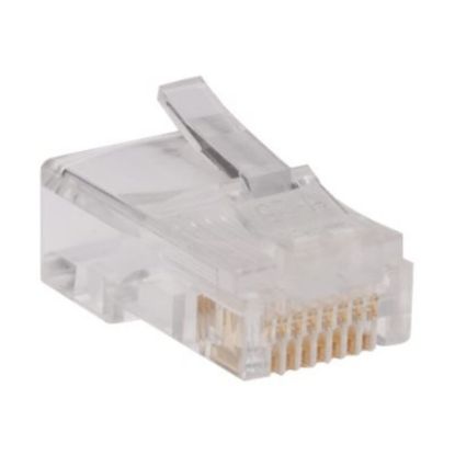 Picture of Tripp Lite RJ45 for Solid / Standard Conductor 4-Pair Cat5e Cat5 Cable 100 Pack - Network connector - RJ-45 (M) - CAT 5e - solid, stranded (pack of 100)