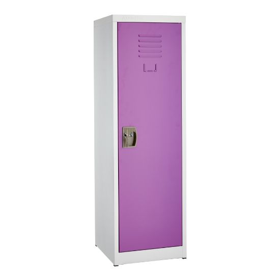 Picture of Alpine Kids' 1-Tier Steel Locker, 48inH x 15inW x 15inD, Purple