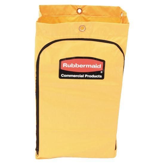 Picture of Rubbermaid Zippered Vinyl Cleaning Cart Bag, 24 Gallon, 30 1/2inH x 17 1/4inW x 10 1/2inD, Yellow