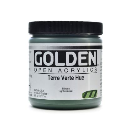 Picture of Golden OPEN Acrylic Paint, 8 Oz Jar, Terre Verte Hue