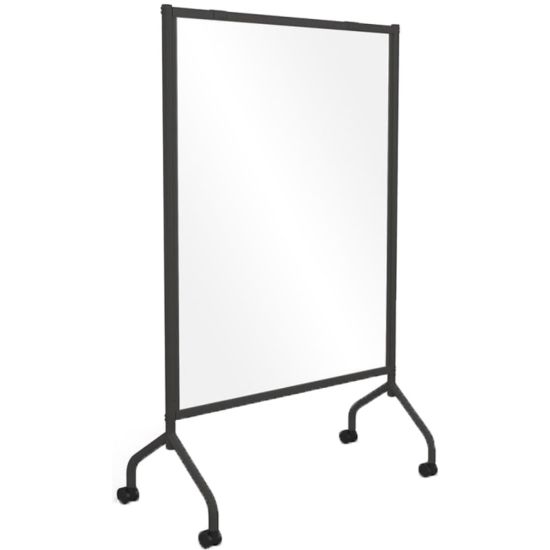 Picture of MooreCo Essentials Plastic Mobile Partition And Sneeze Guard, 54in x 38-1/2in, Clear/Silver