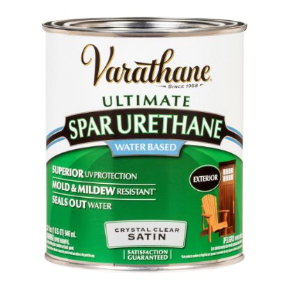 Picture of Varathane Ultimate Water-Based Spar Urethane, 32 Oz, Crystal Clear Satin, Pack Of 2 Cans