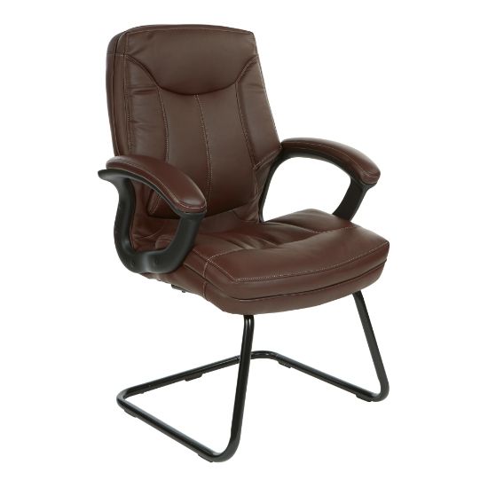 Picture of Office Star Work Smart Faux Leather Executive Visitor Chair, Chocolate