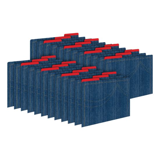 Picture of Barker Creek Tab File Folders, Letter Size, Denim, Pack Of 24 Folders