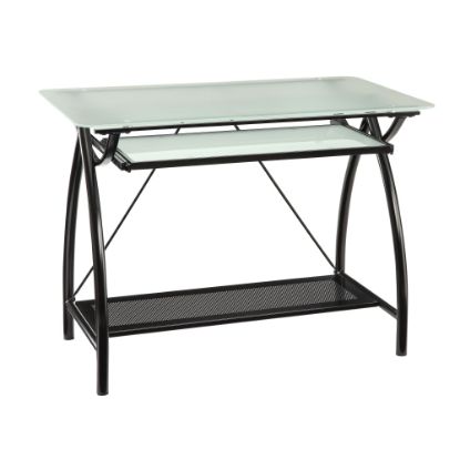 Picture of Office Star Newport 40inW Computer Desk, Clear/Black