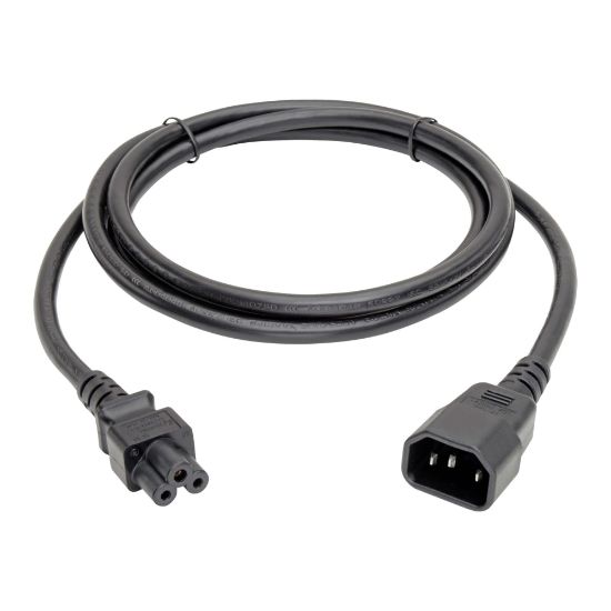 Picture of Eaton Tripp Lite Series Laptop Power Adapter Cord, C14 to C5 Adapter - 2.5A, 250V, 18 AWG, 6 in., Black - Power cable - IEC 60320 C14 to IEC 60320 C5 - AC 100-250 V - 5.9 in - black