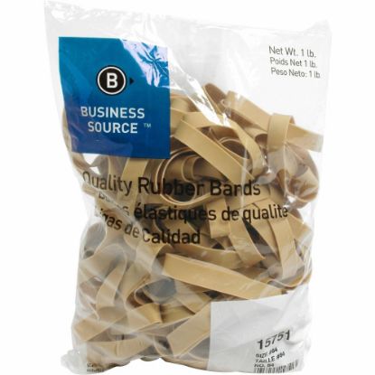 Picture of Business Source Quality Rubber Bands - Size: #84 - 3.5in Length x 0.5in Width - Sustainable - 150 / Pack - Rubber - Crepe