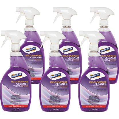 Picture of Genuine Joe Multi-purpose Cleaner - For Kitchen - Ready-To-Use - 32 fl oz (1 quart) - Lavender Scent - 6 / Carton - Deodorize, Long Lasting, Butyl-free, Phosphate-free - Purple