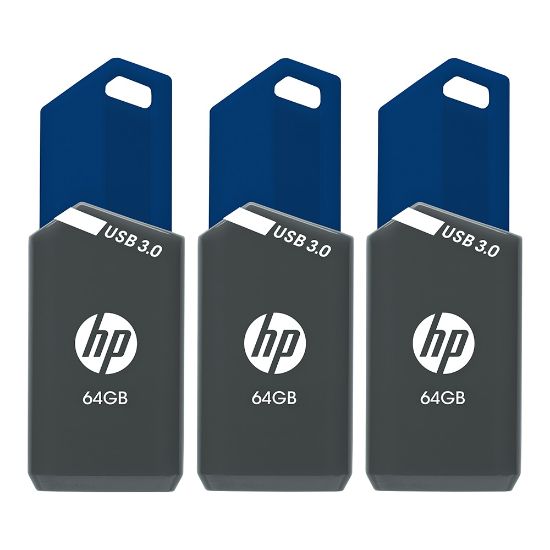 Picture of HP x900w USB 3.0 Flash Drives, 64GB, Pack Of 3 Drives