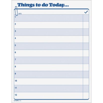 Picture of TOPS Things To Do Today Pad - 100 Sheet(s) - 11in x 8 1/2in Sheet Size - White Sheet(s) - Blue Print Color - 100 / Pad