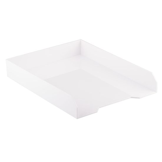 Picture of JAM Paper Stackable Paper Tray, 2inH x 9-3/4inW x 12-1/2inD, White