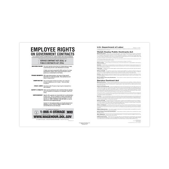 Picture of ComplyRight Federal Contractor Posters, Walsh-Healey Public/Service Contracts, English, 11in x 17in