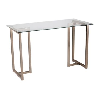 Picture of SEI Furniture Holly & Martin Haxor Metal/Glass 48inW Writing Desk, Champagne