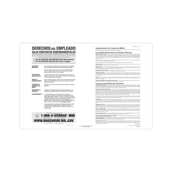 Picture of ComplyRight Federal Contractor Posters, Walsh-Healey Public/Service Contracts, Spanish, 11in x 17in