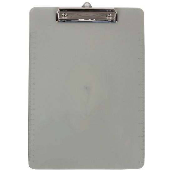 Picture of JAM Paper Plastic Clipboard with Metal Clip, 9in x 13in, Smoke