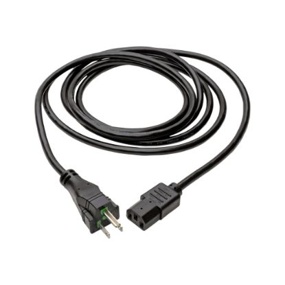 Picture of Eaton Tripp Lite Series Hospital-Grade Power Cord, NEMA 5-15P to C13 - Green Dot, 10A, 125V, 18 AWG, 10 ft. (3.05 m), Black - Power cable - power IEC 60320 C13 to NEMA 5-15P (M) - AC 110 V - 10 A - 10 ft - molded - black