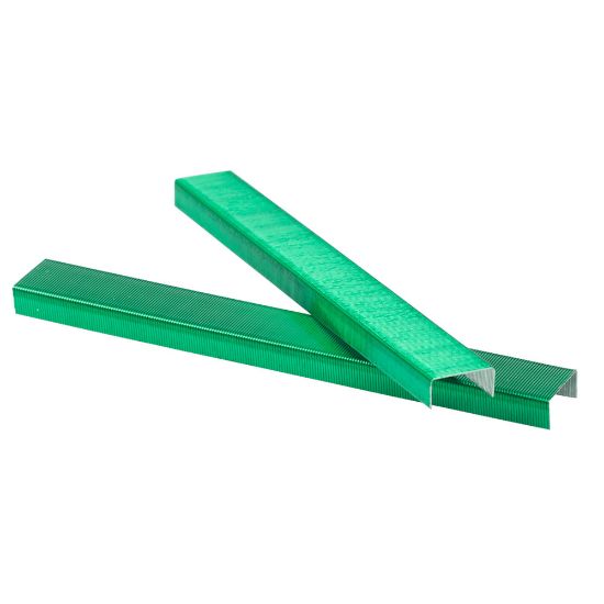 Picture of JAM Paper Standard Staples, 1/2in Full Strip, Green, Box Of 5,000 Staples