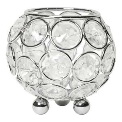 Picture of Elegant Designs Elipse Crystal Circular Bowl, 3inH x 3inW x 3inD, Chrome