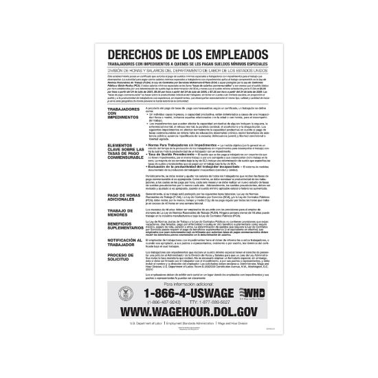 Picture of ComplyRight Federal Contractor Posters, Notice To Workers With Disabilities, Spanish, 11in x 17in