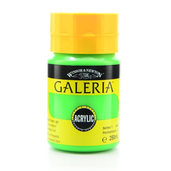 Picture of Winsor & Newton Galeria Flow Formula Acrylic Colors, 250 mL, Permanent Green Light, 483, Pack Of 2