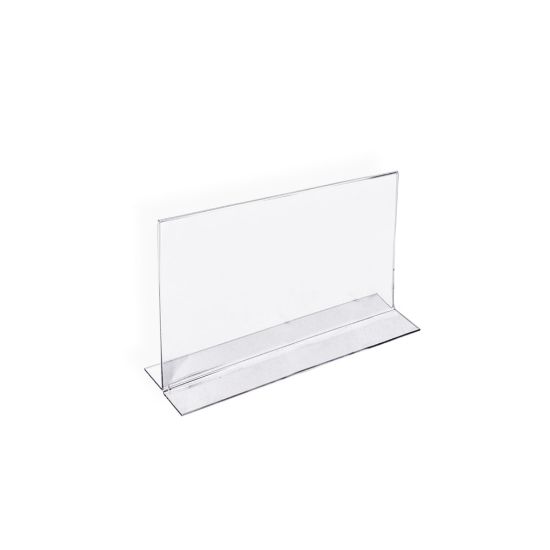 Picture of Azar Displays Double-Foot Acrylic Sign Holders, 4in x 6in, Clear, Pack Of 10