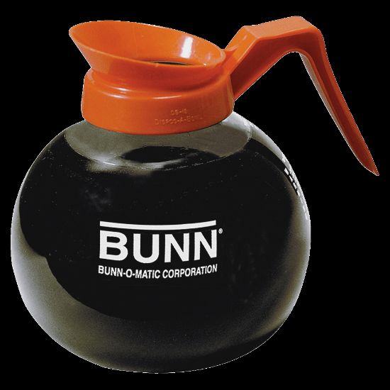 Picture of Bunn Pour-O-Matic 12-Cup Decanter, Decaffeinated, Clear/Orange