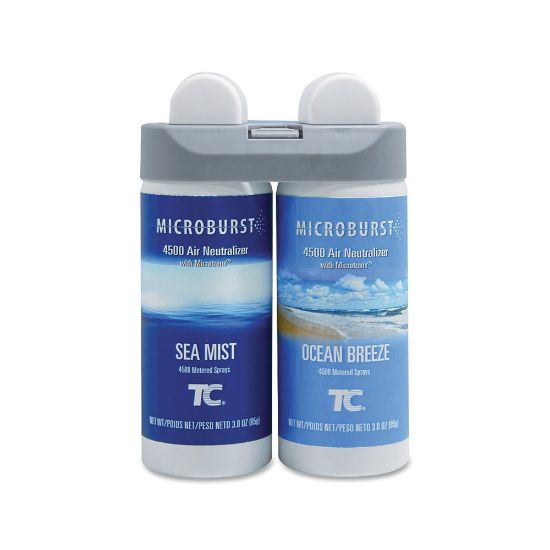 Picture of Rubbermaid Microburst Duet Refills, Ocean Breeze/Sea Mist, Carton Of 4