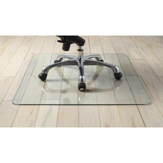 Picture of Lorell Tempered Glass Chair Mat, 44in x 50in, Clear