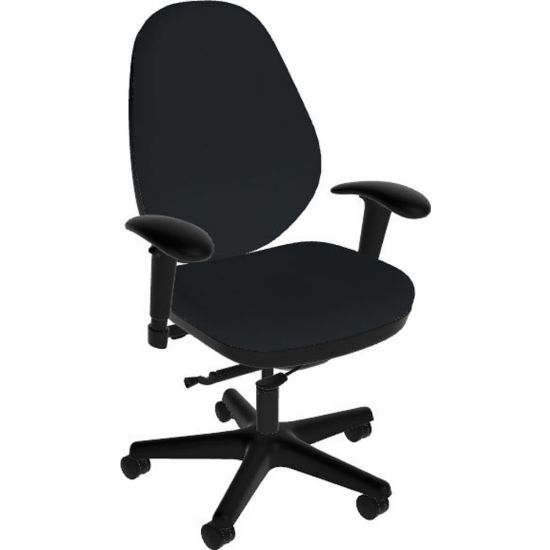 Picture of Sitmatic GoodFit Synchron High-Back Chair With Adjustable Arms, Black/Black