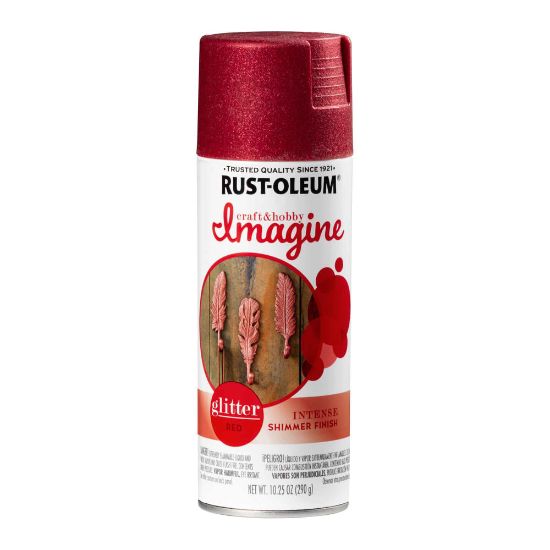 Picture of Rust-Oleum Imagine Craft and Hobby Glitter Spray Paint, 10.25 Oz, Red, Pack Of 4 Cans