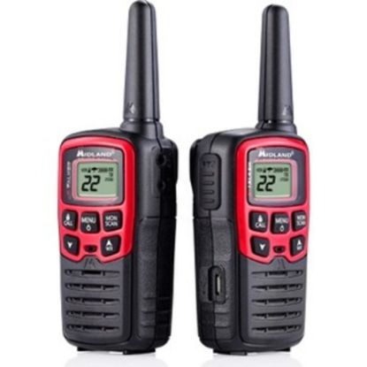 Picture of Midland X-TALKER T31VP Walkie Talkie - 22 Radio Channels - Upto 137280 ft - 38 Total Privacy Codes - Auto Squelch, Keypad Lock, Silent Operation, Low Battery Indicator, Hands-free - Water Resistant - AAA - Lithium Polymer (Li-Polymer) - Black, Red