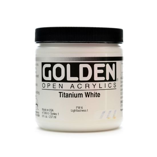 Picture of Golden OPEN Acrylic Paint, 8 Oz Jar, Titanium White