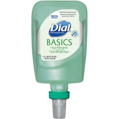 Picture of Dial FIT Manual Refill Basics Foam Hand Wash - 40.6 fl oz (1200 mL) - Pump Bottle Dispenser - Kill Germs - Hand - Green - 3 / Carton