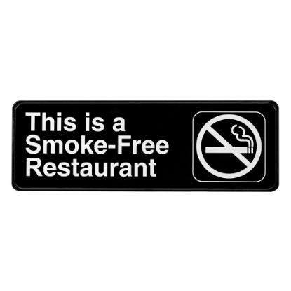 Picture of Alpine This Is A Smoke-Free Restaurant Signs, 3in x 9in, Black, Pack Of 15 Signs